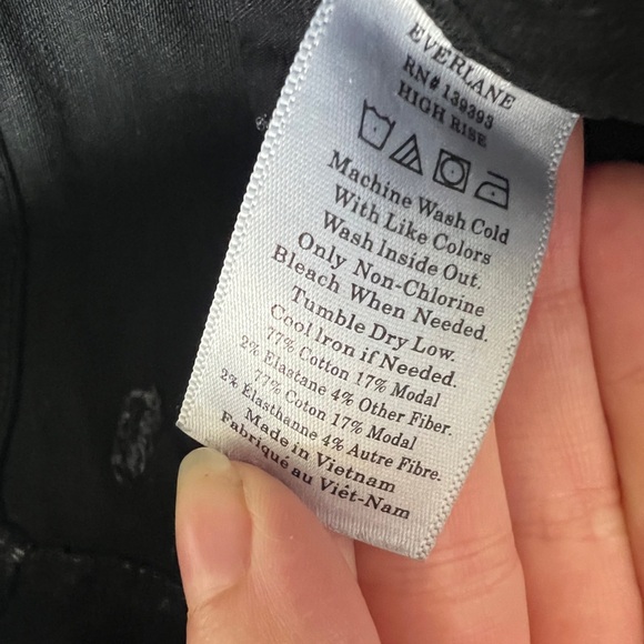 Everlane Womens Black High Rise Cotton Emo Punk Casual Skinny Jeans 26 Regular - Picture 5 of 12